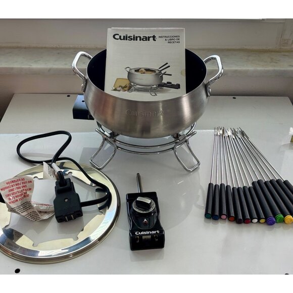 Cuisinart Electric Fondue Set With Stainless Steel Bowl Forks & Temperature Cont - Picture 1 of 7